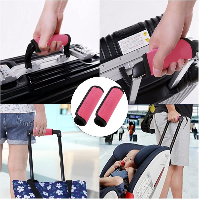 AUXBC Luggage Handle Wraps, Soft Travel Bag Handle Cover, Padded Handle Grip, Suitcase Tags Identifiers for Travel Accessories, Pink, 2pcs - Image 5